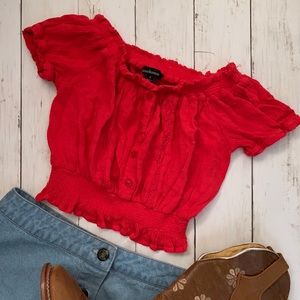 Red crop top